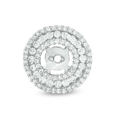 0.75 CT. T.W. Diamond Stud Earrings with Triple Frame Jackets in 14K White Gold