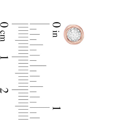 0.25 CT. T.W. Diamond Solitaire Stud Earrings in 14K Rose Gold