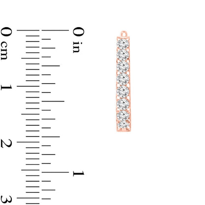 1 CT. T.W. Diamond Oval Huggie Hoop Earrings in 10K Rose Gold