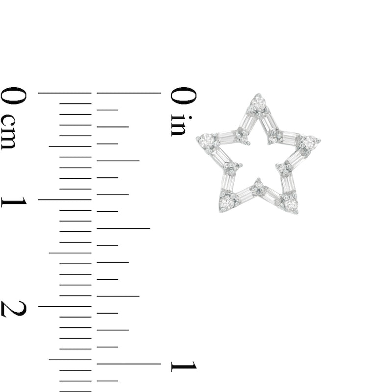 0.33 CT. T.W. Diamond Star Outline Stud Earrings in 10K White Gold