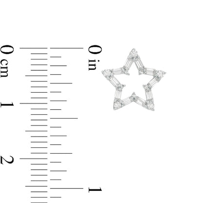 0.33 CT. T.W. Diamond Star Outline Stud Earrings in 10K White Gold