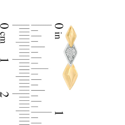 0.05 CT. T.W. Diamond Graduated Geometric Triple Drop Earrings in 10K Gold