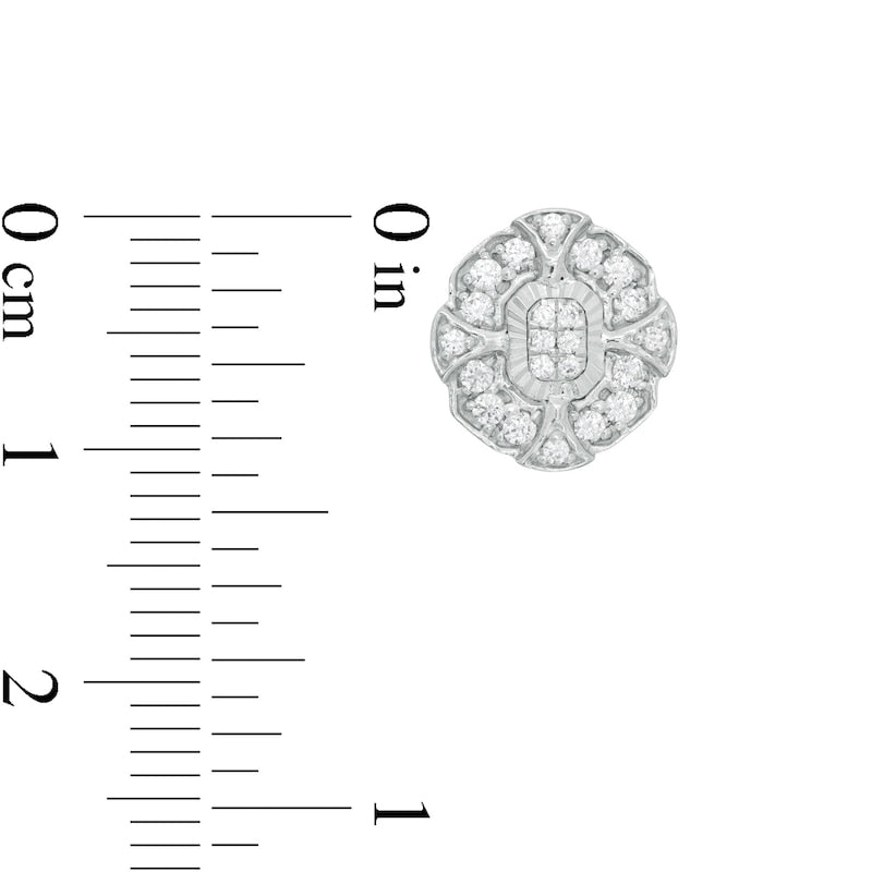 0.38 CT. T.W. Composite Diamond Frame Stud Earrings in 10K White Gold