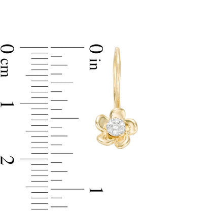 0.1 CT. T.W. Composite Diamond Flower Drop Earrings in 10K Gold