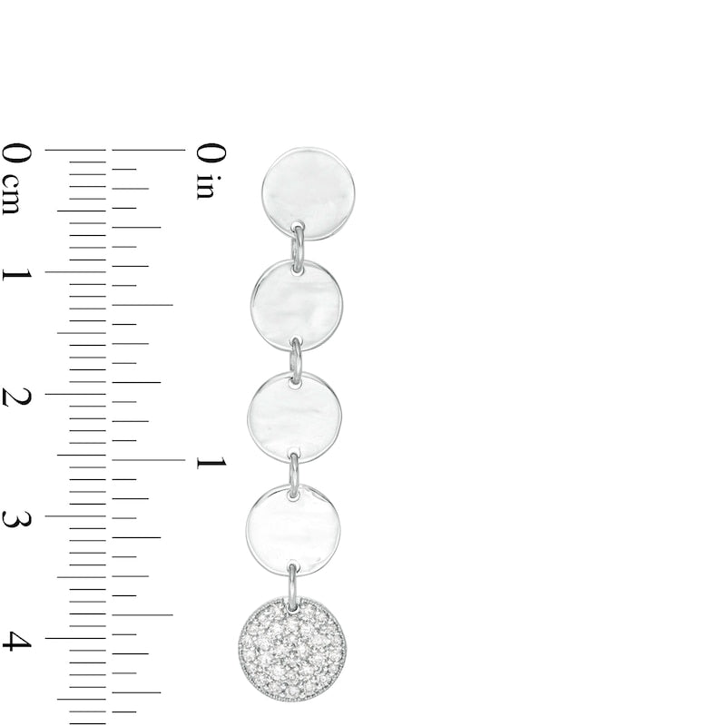 0.38 CT. T.W. Diamond Disc Dangle Drop Earrings in 10K White Gold