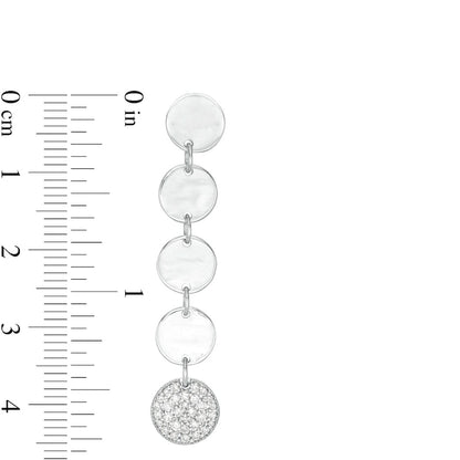 0.38 CT. T.W. Diamond Disc Dangle Drop Earrings in 10K White Gold