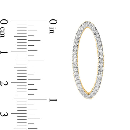 1 CT. T.W. Diamond Inside-Out Hoop Earrings in 10K Gold