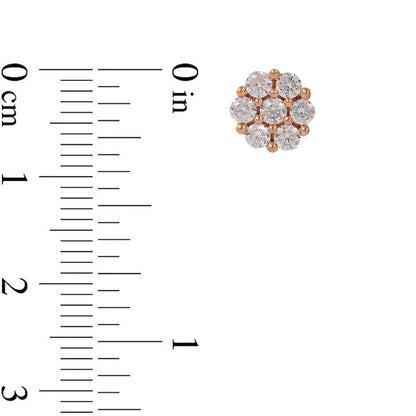 0.33 CT. T.W. Composite Diamond Flower Stud Earrings in 10K Rose Gold