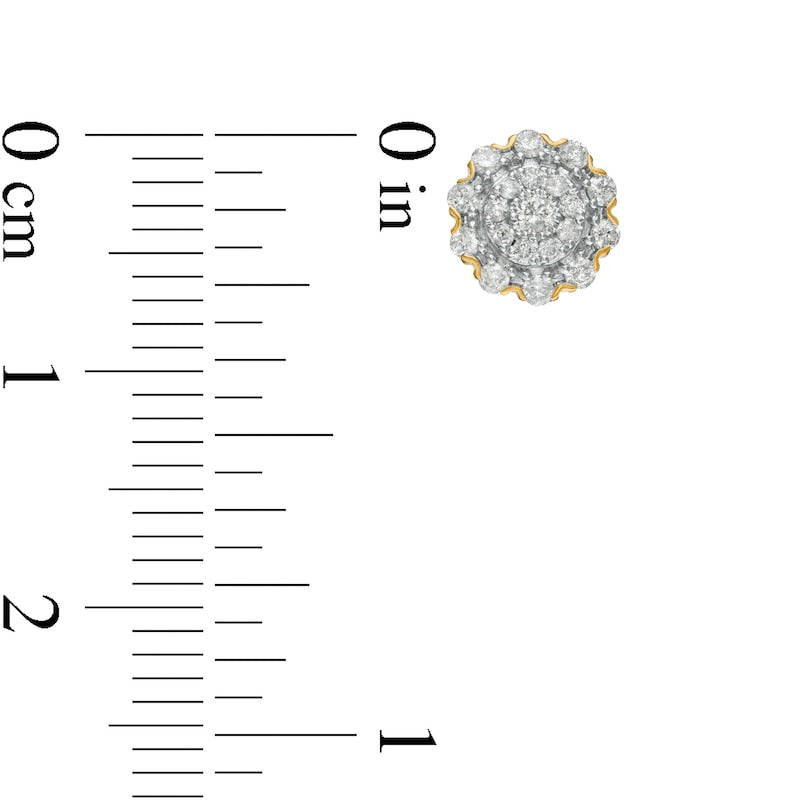 0.33 CT. T.W. Composite Diamond Flower Frame Stud Earrings in 10K Gold