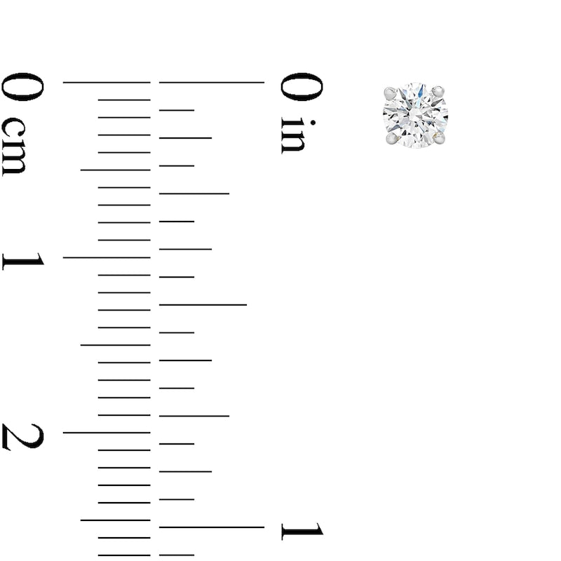 0.38 CT. T.W. Certified Diamond Solitaire Stud Earrings in 14K White Gold (J/VS2)