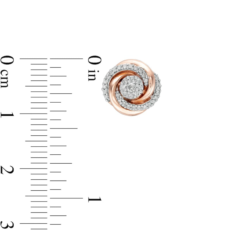 0.33 CT. T.W. Diamond Spiral Stud Earrings in 10K Rose Gold