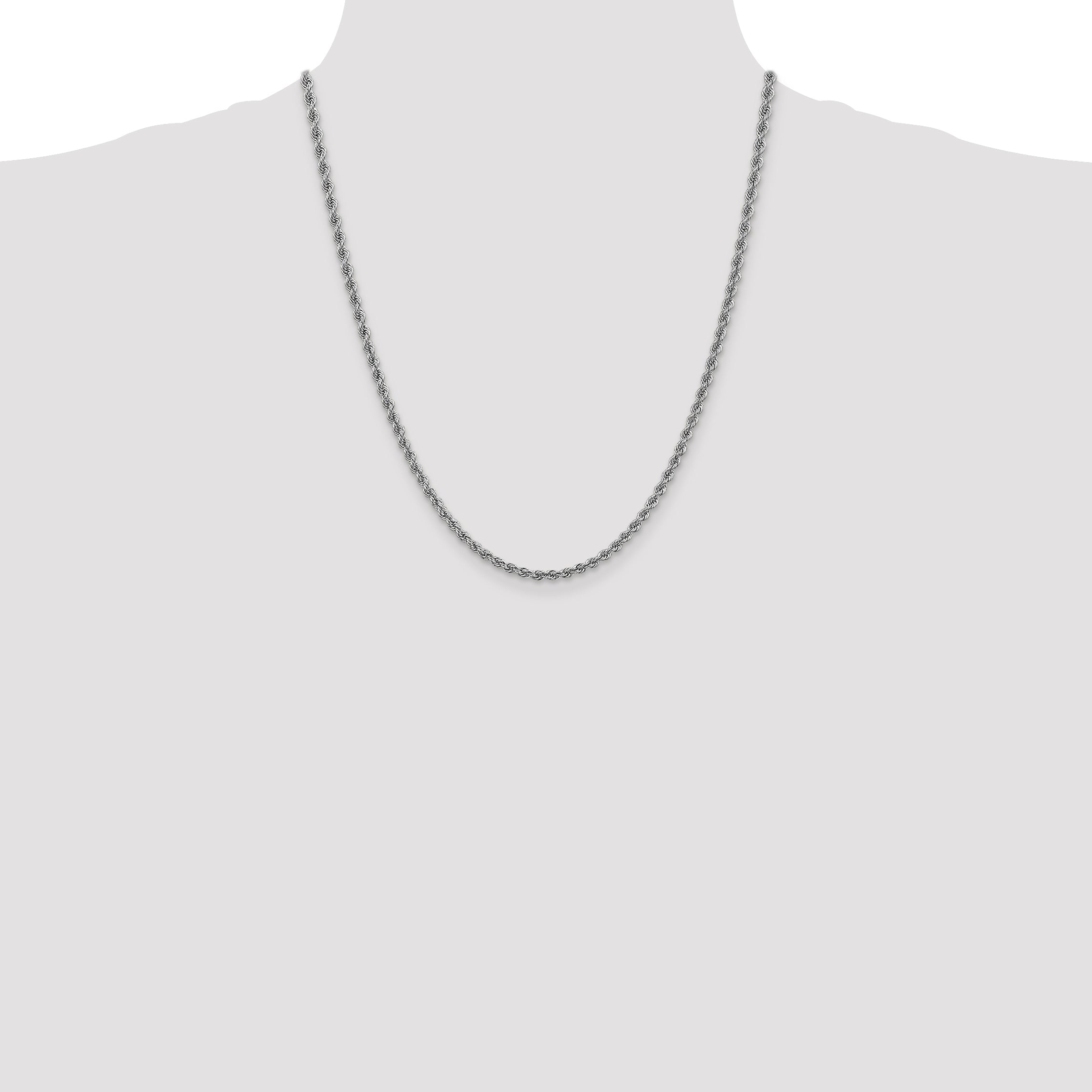 14k Yellow Gold 22 inch 3mm Regular Rope with Lobster Clasp Chain Necklace