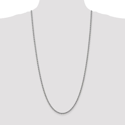 14k Yellow Gold 30 inch 3mm Regular Rope with Lobster Clasp Chain Necklace