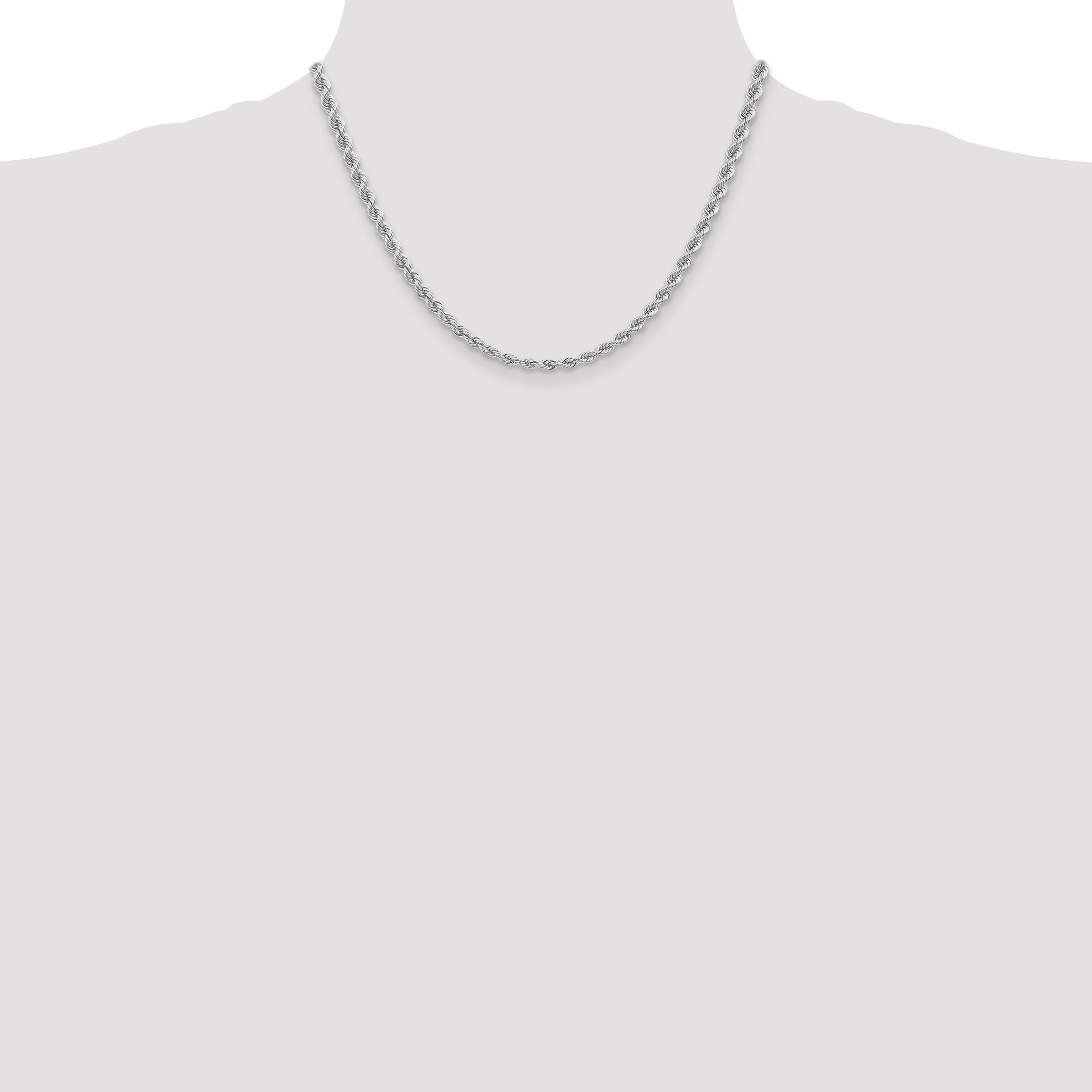 14k Yellow Gold 4mm Regular Rope with Lobster Clasp Chain Necklace