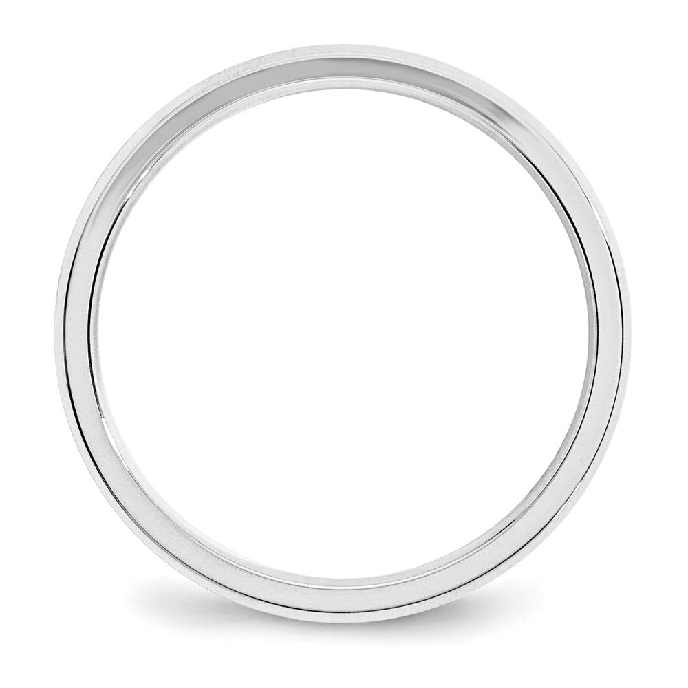 14k White Gold 3mm Beveled Edge Comfort Fit Wedding Band Ring