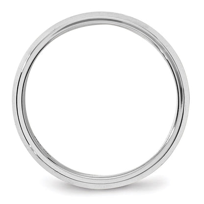 10k White Gold 6mm Beveled Edge Comfort Fit Wedding Band Ring