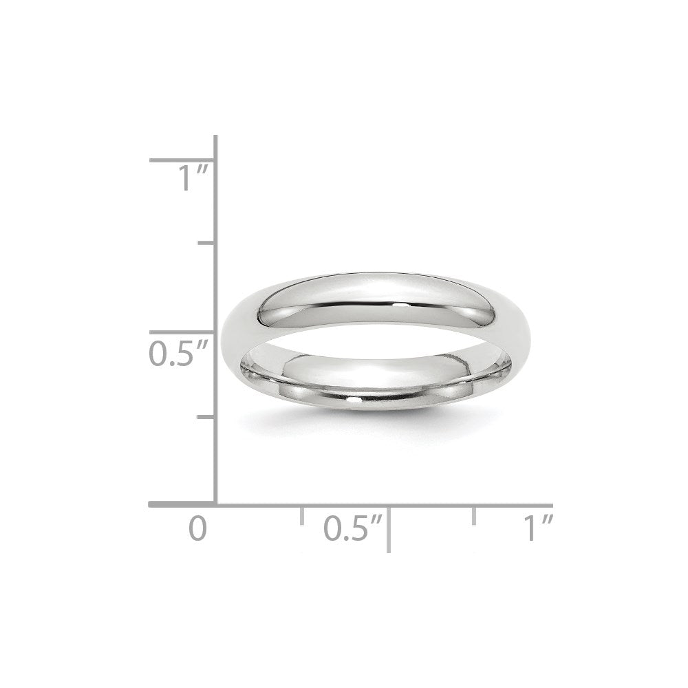 10k White Gold 4mm Standard Weight Comfort Fit Wedding Band Ring