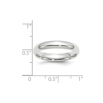 18k White Gold 4mm Standard Weight Comfort Fit Wedding Band Ring
