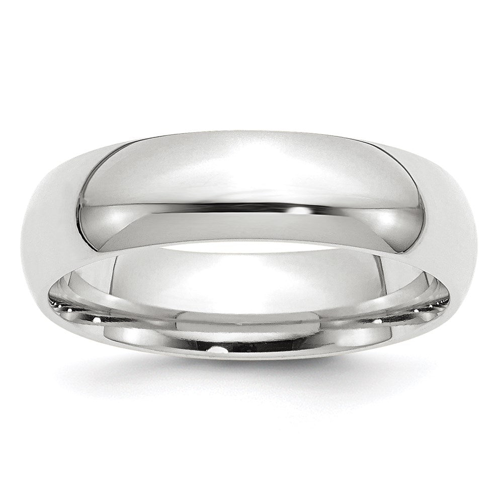 14k White Gold 6mm Standard Weight Comfort Fit Wedding Band Ring