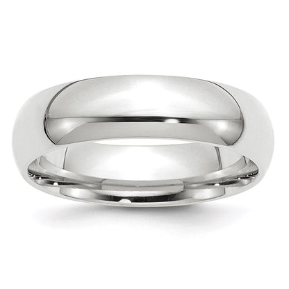 14k White Gold 6mm Standard Weight Comfort Fit Wedding Band Ring