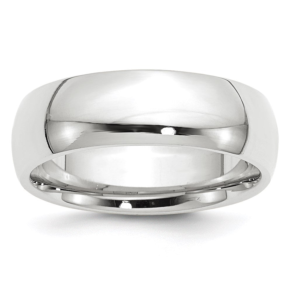 18k White Gold 7mm Standard Weight Comfort Fit Wedding Band Ring