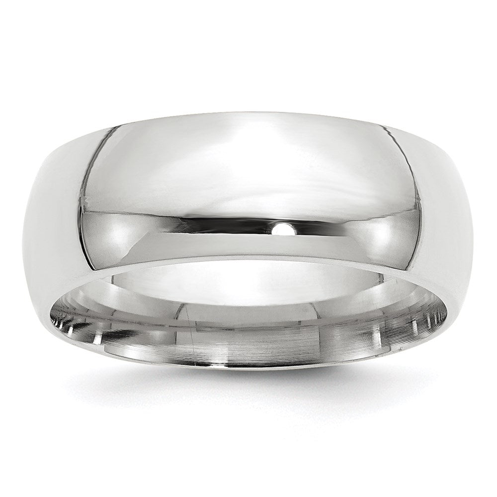 18k White Gold 8mm Standard Weight Comfort Fit Wedding Band Ring