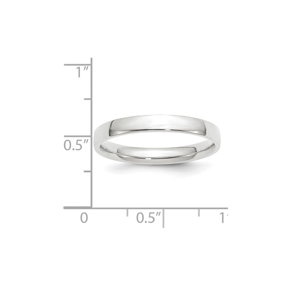 18k White Gold 3mm Lightweight Comfort Fit Wedding Band Ring