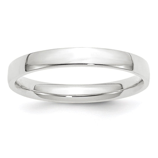 18k White Gold 3mm Lightweight Comfort Fit Wedding Band Ring