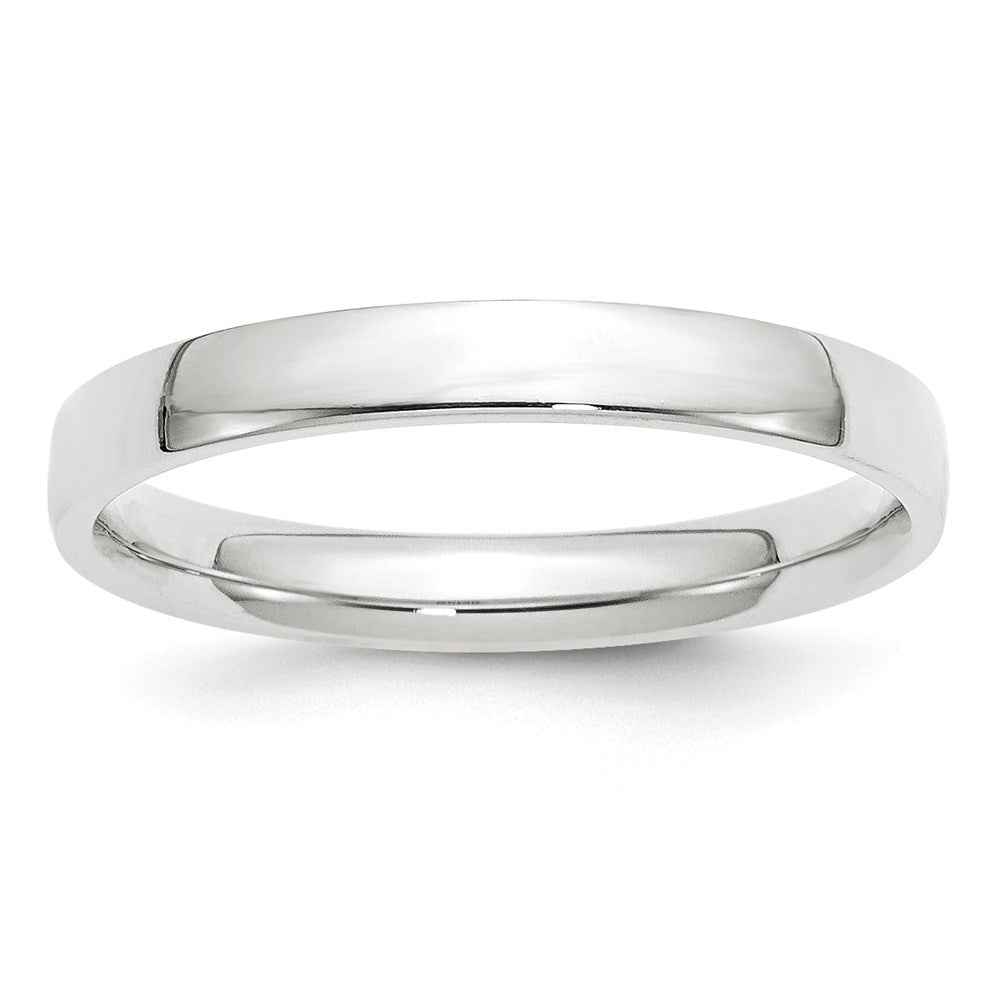 14k White Gold 3mm Lightweight Comfort Fit Wedding Band Ring