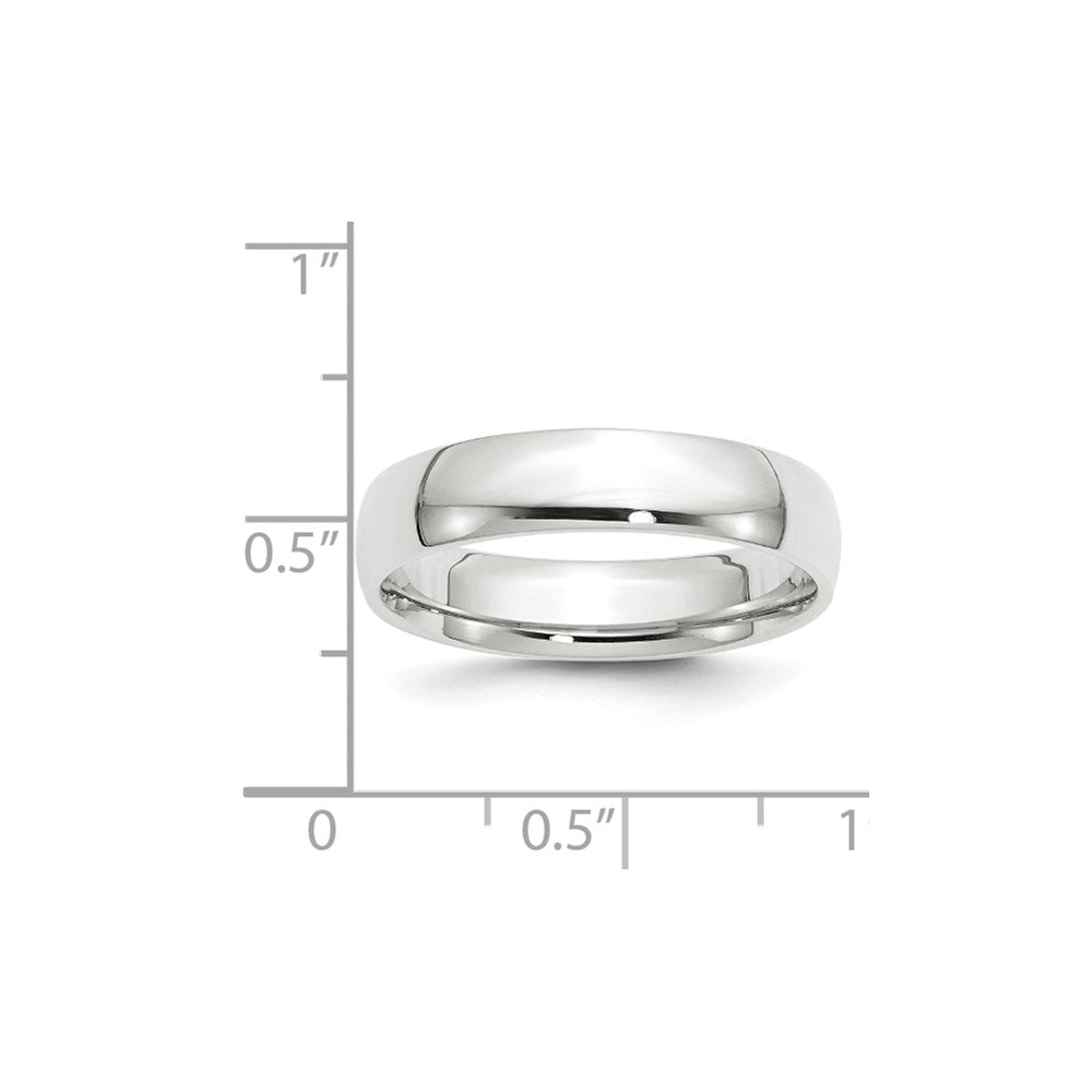 18k White Gold 5mm Lightweight Comfort Fit Wedding Band Ring