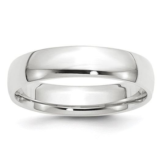 18k White Gold 5mm Lightweight Comfort Fit Wedding Band Ring