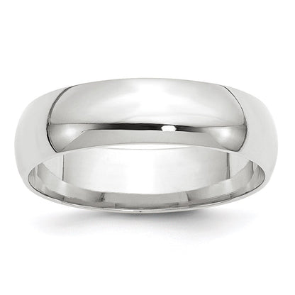 10k White Gold 6mm Lightweight Comfort Fit Wedding Band Ring