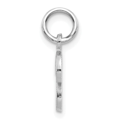 14K White Gold 14Kw Casted Script Letter P Initial Charm