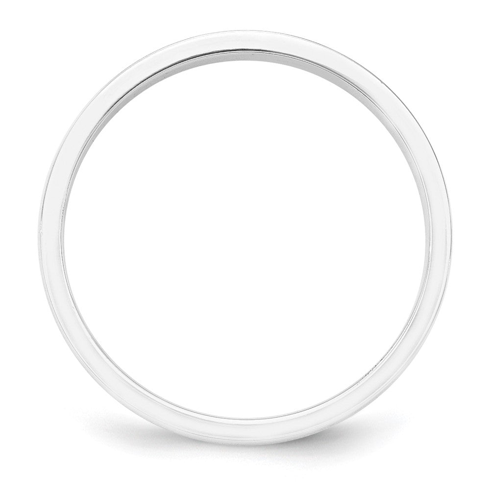 18k White Gold 5mm Flat Wedding Band Ring