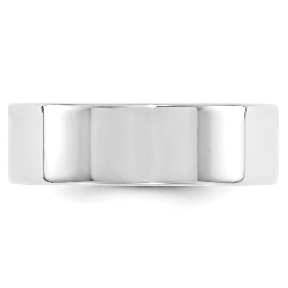 18k White Gold 7mm Standard Weight Flat Comfort Fit Wedding Band Ring