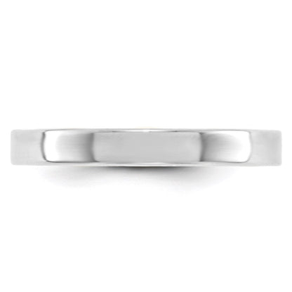18k White Gold 3mm Lightweight Flat Wedding Band Ring