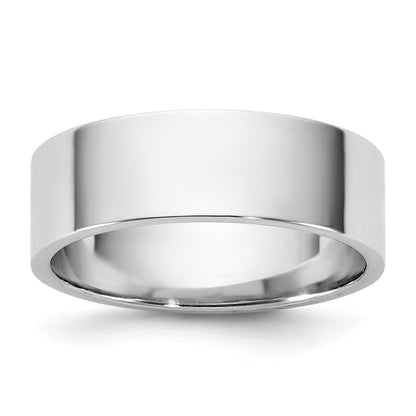 10K White Gold 10Kw 6.5mm Lightweight Flat Band Size 7.5