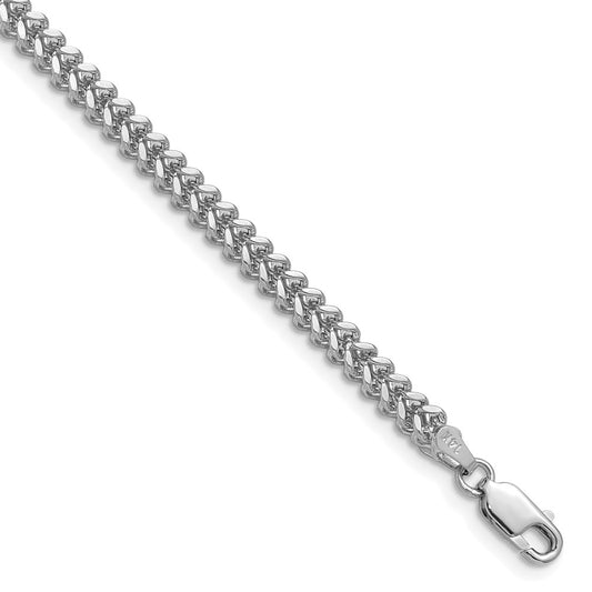 14K White Gold 20 Inch 2.5mm Franco With Lobster Clasp Chain Necklace