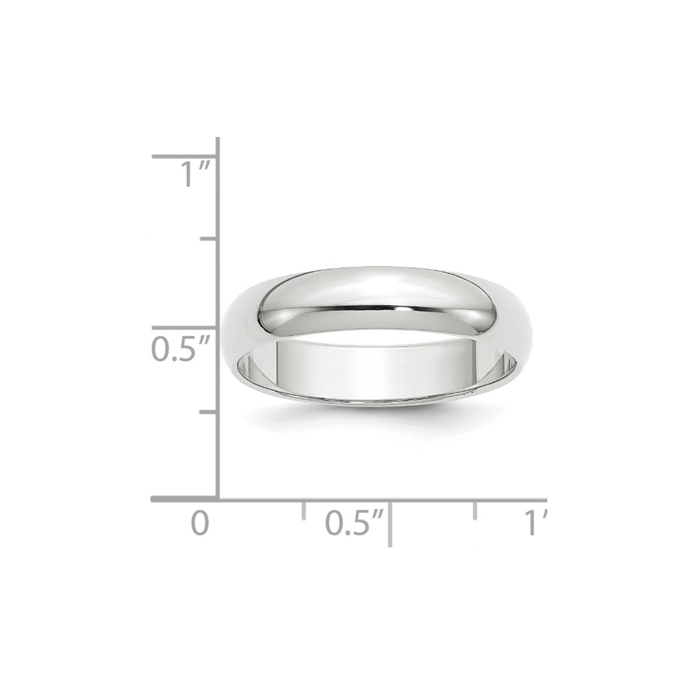 14k White Gold 5mm Half-Round Wedding Band Ring