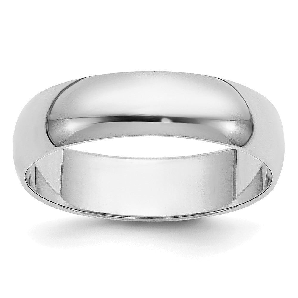 18k White Gold 5mm Half-Round Wedding Band Ring