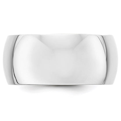 18k White Gold 10mm Half-Round Wedding Band Ring