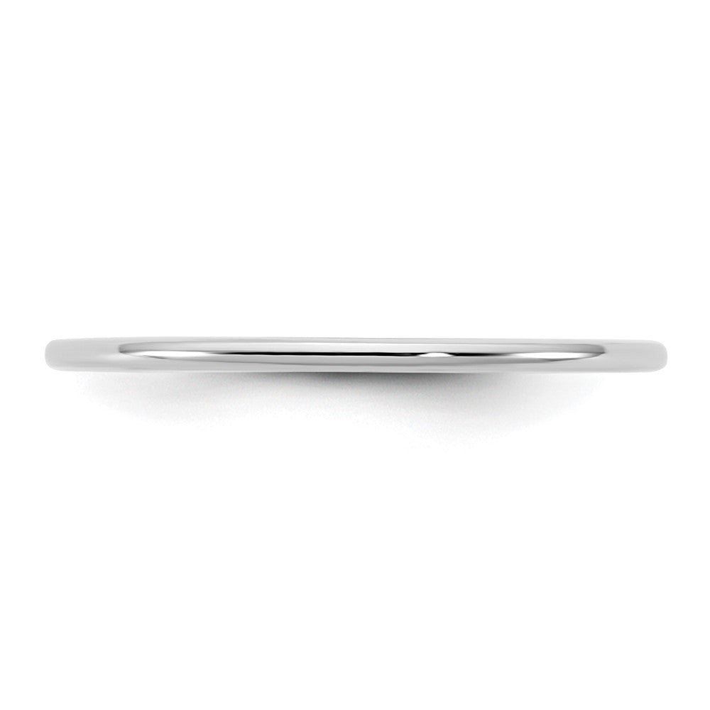 10K White Gold 10Kw 1mm Lightweight Half Round Band Size 6
