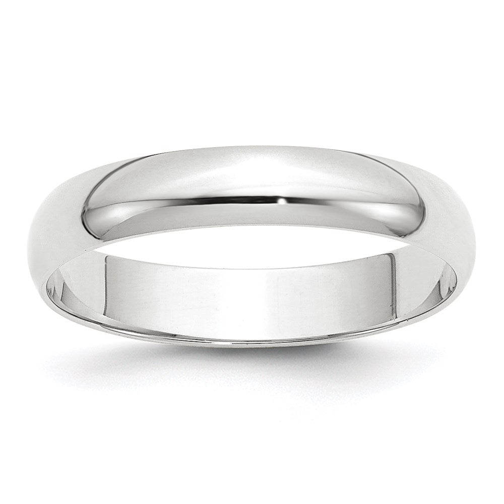 18k White Gold 4mm Lightweight Half Round Wedding Band Ring