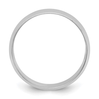 18k White Gold 8mm Lightweight Half Round Wedding Band Ring