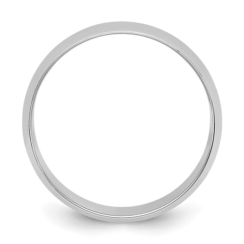 14k White Gold 8mm Lightweight Half Round Wedding Band Ring