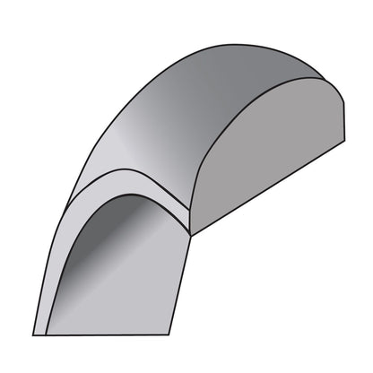 10K White Gold 10Kw 1mm Lightweight Half Round Band Size 6