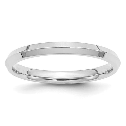 10k White Gold 2.5mm Knife Edge Comfort Fit Wedding Band Ring