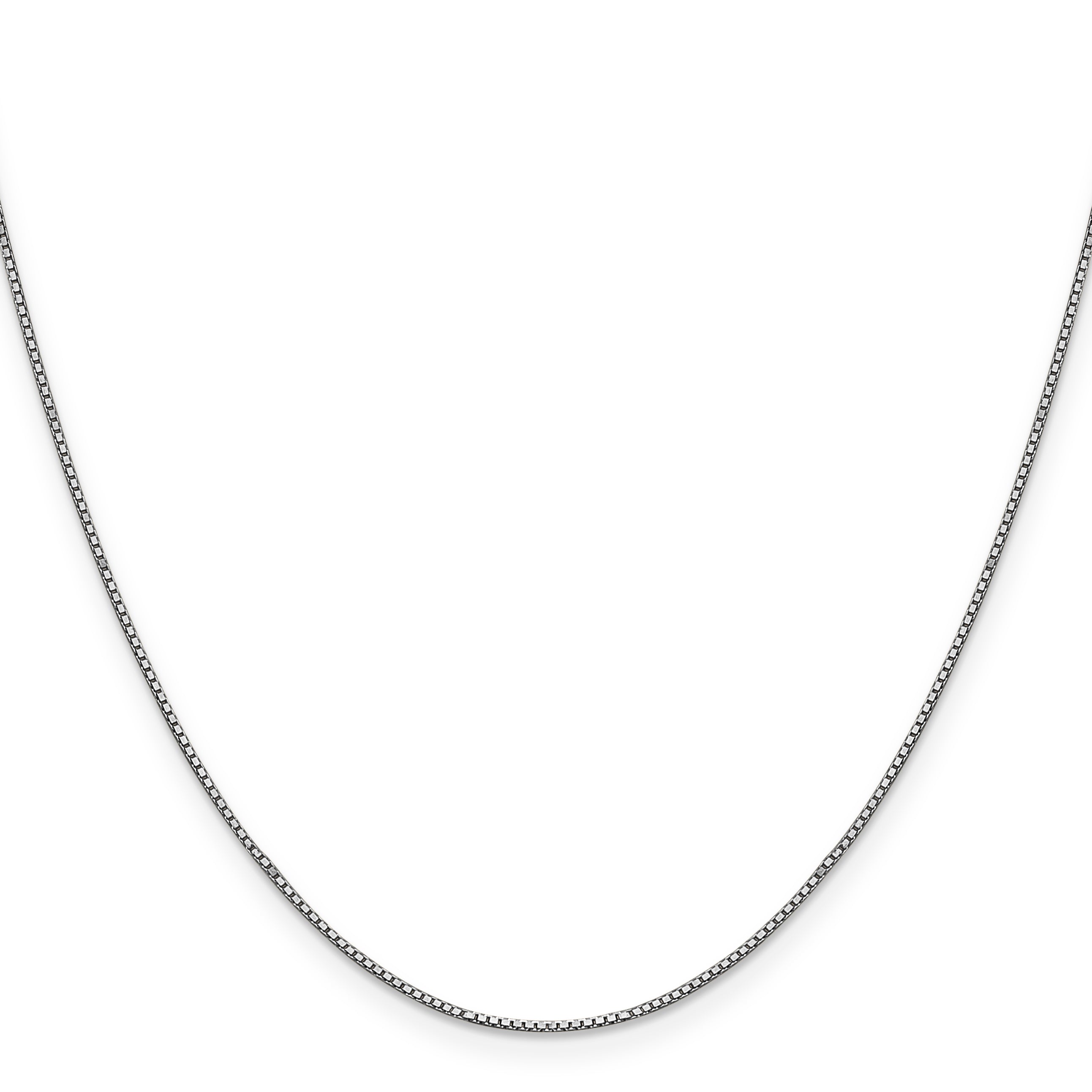 14K White Gold 16 Inch .9mm Box With Lobster Clasp Chain Necklace