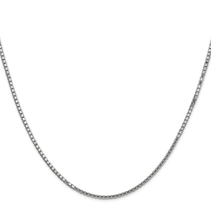 14K White Gold 18 Inch 1.5mm Box With Lobster Clasp Chain Necklace