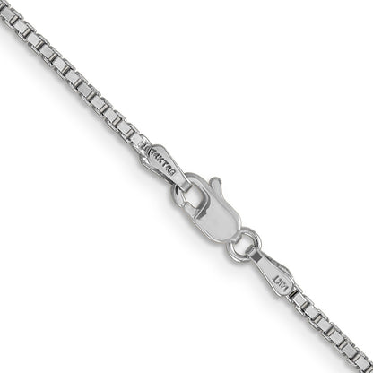 14K White Gold 18 Inch 1.5mm Box With Lobster Clasp Chain Necklace